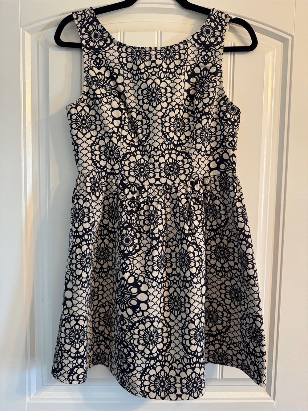 Style & Co. Navy and White Floral Fit-and-Flare Dress